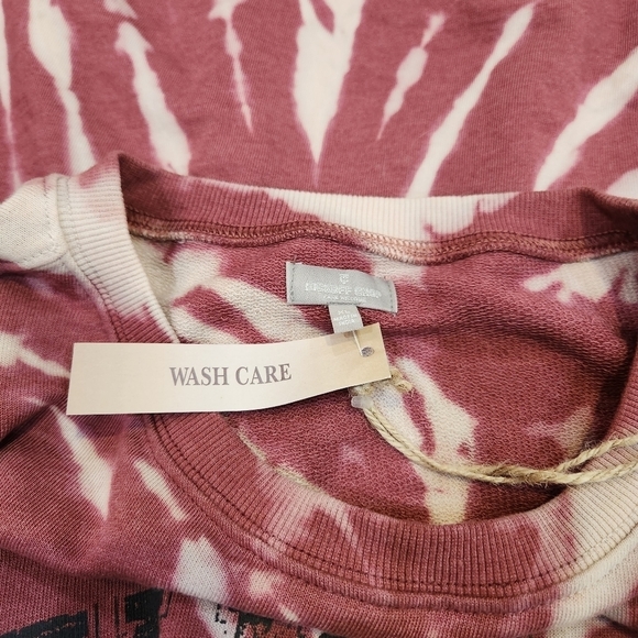 Nwt Kickoff Shop Women’s Tie Dye Sweatshirt Rusty Red Snap Buttons Sz XL - Picture 7 of 9